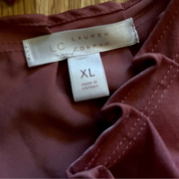 LC Lauren Conrad Women Lace Skater Dress Open Back Round Neck Pink Size XL - Picture 3 of 4